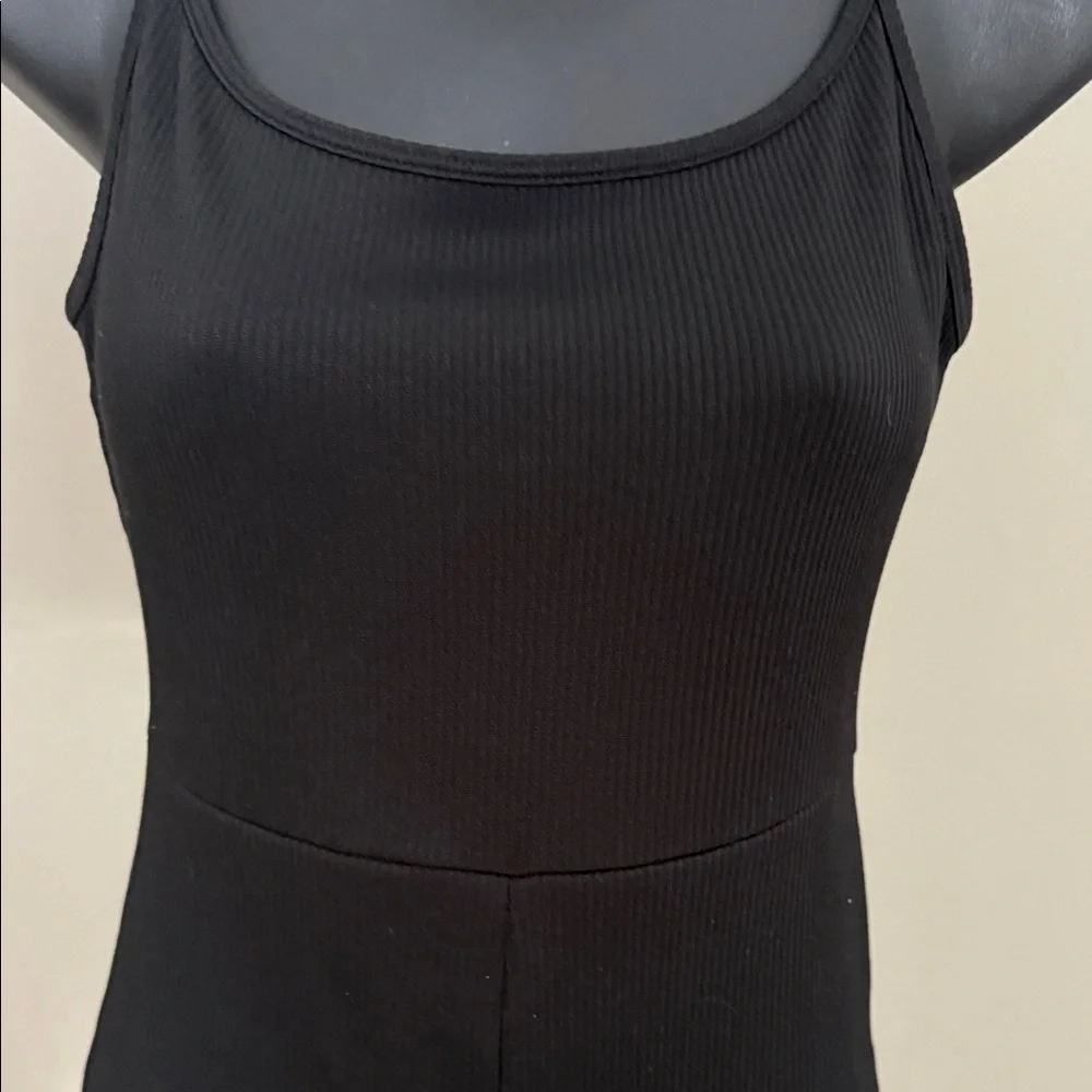 Black Ribbed Jumpsuit - Picture 3 of 7